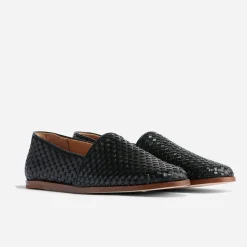 Nisolo Oxfords & Loafers-Alejandro Woven Slip On Woven Black