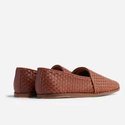 Nisolo Oxfords & Loafers-Alejandro Woven Slip On Woven Brandy