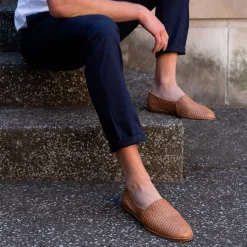 Nisolo Oxfords & Loafers-Alejandro Woven Slip On Woven Brown