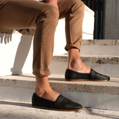 Nisolo Sandals & Slip Ons-Alejandro Woven Slip On Woven Black