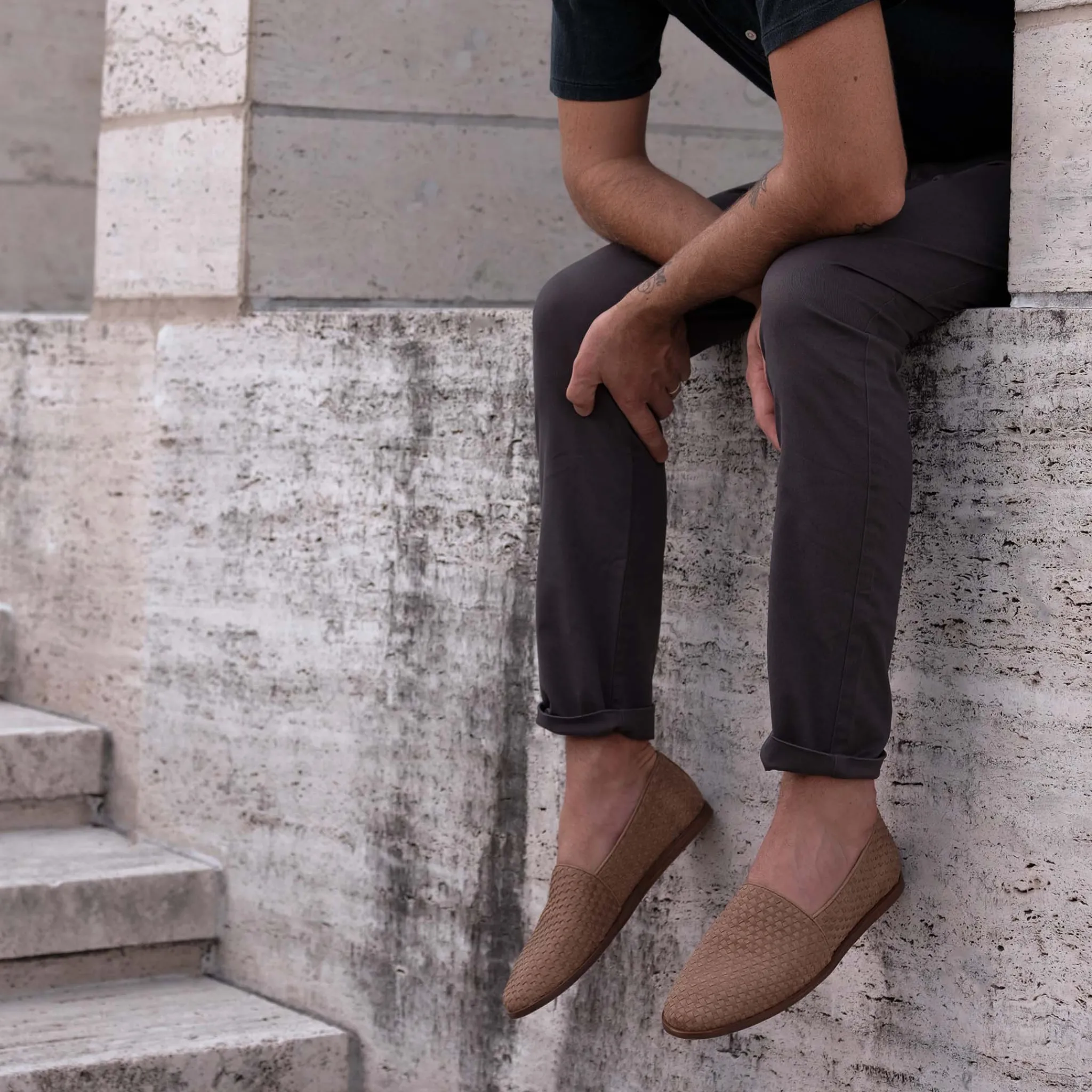 Nisolo Sandals & Slip Ons-Alejandro Woven Slip On Woven Tobacco