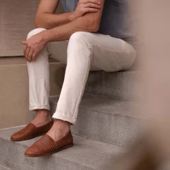 Nisolo Sandals & Slip Ons-Alejandro Woven Slip On Woven Brandy