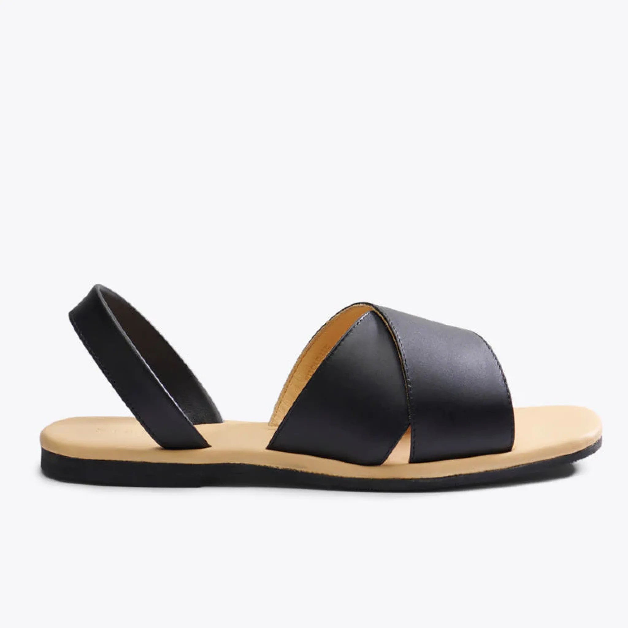 Nisolo Flats & Slip Ons-All-Day Cross Strap Sandal Black