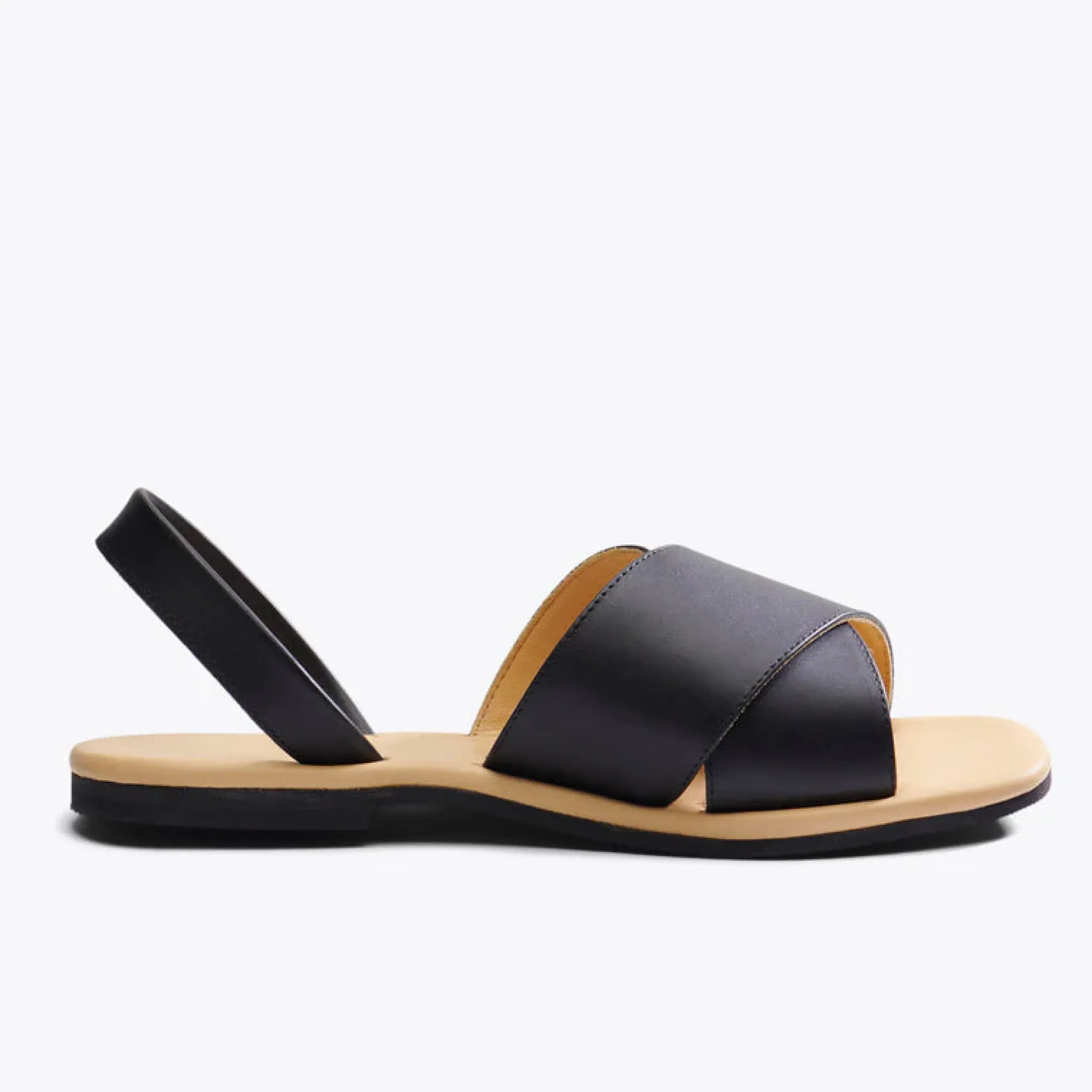 Nisolo Sandals-All-Day Cross Strap Sandal Black