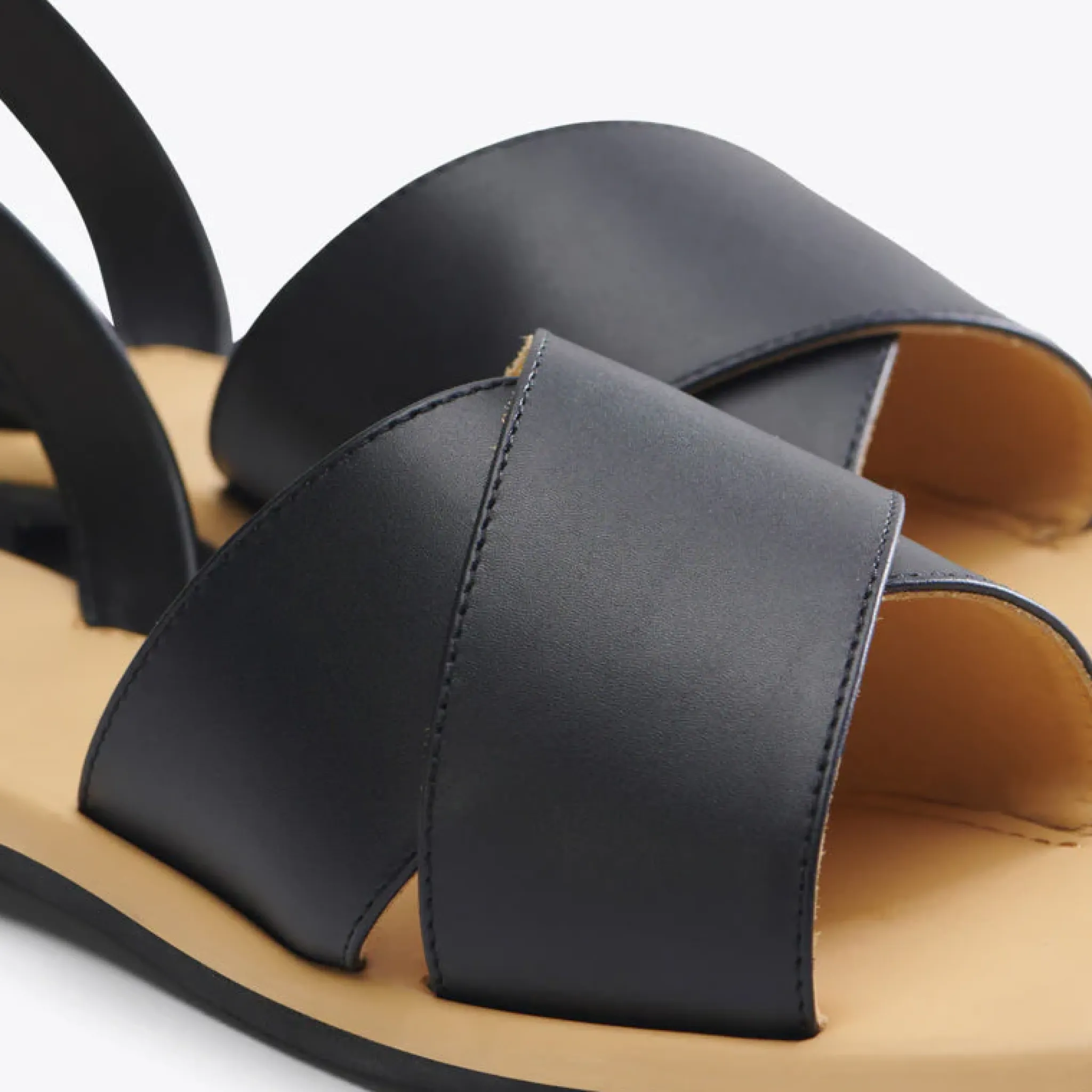 Nisolo Sandals-All-Day Cross Strap Sandal Black