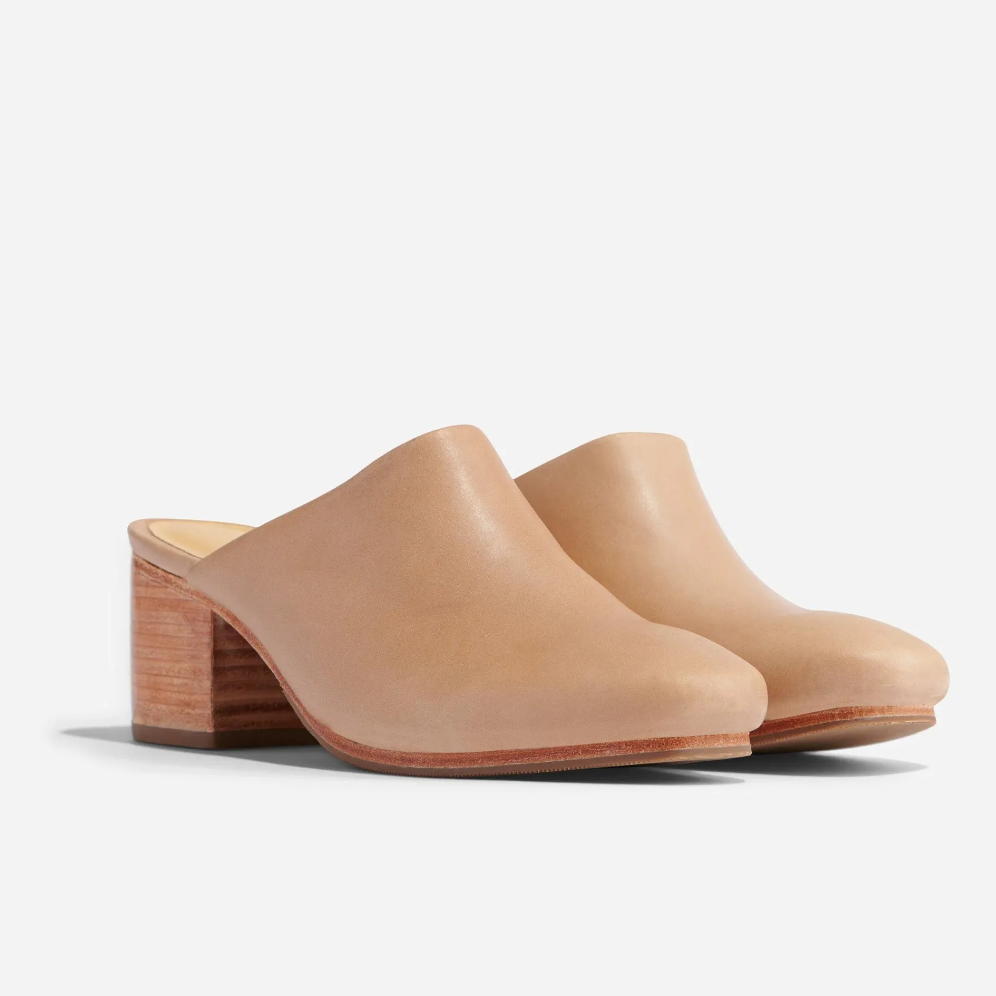 Nisolo Heels-All-Day Heeled Mule Almond
