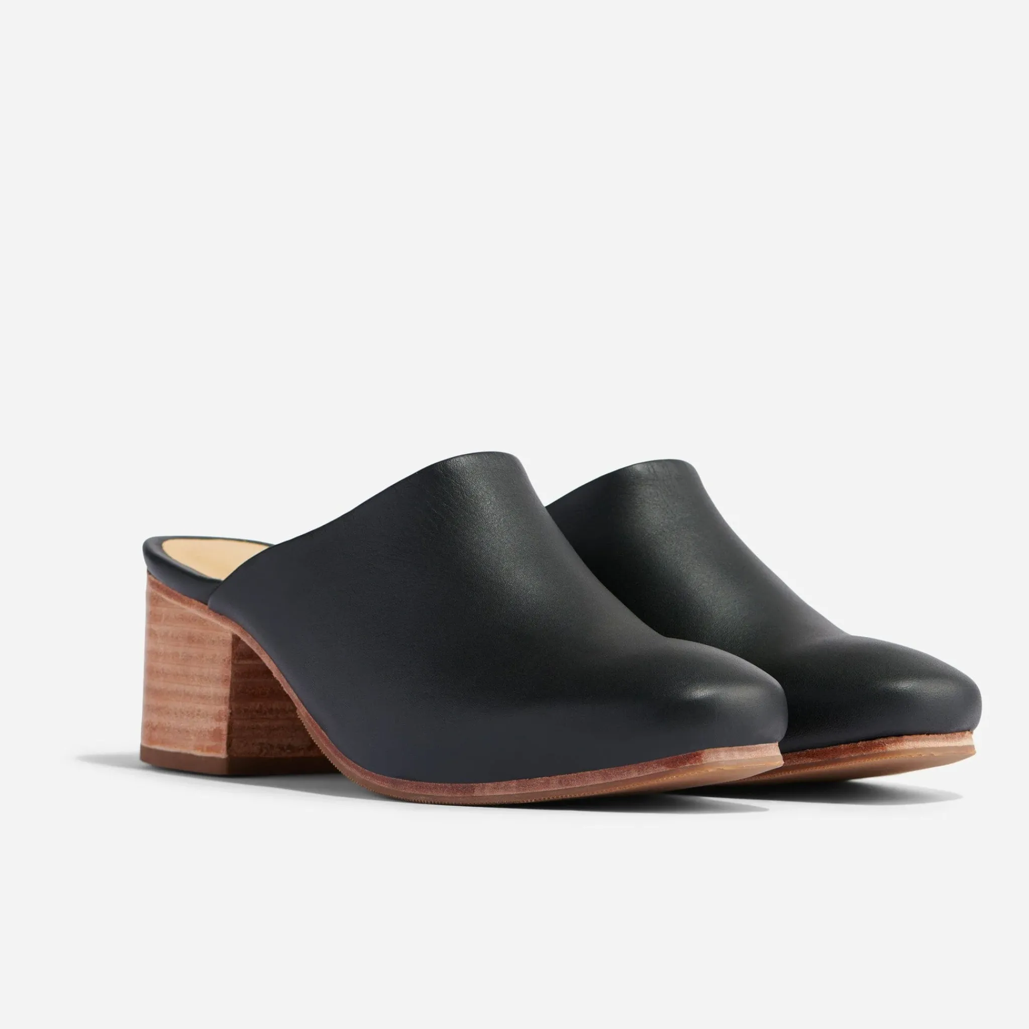 Nisolo Mules-All-Day Heeled Mule Black