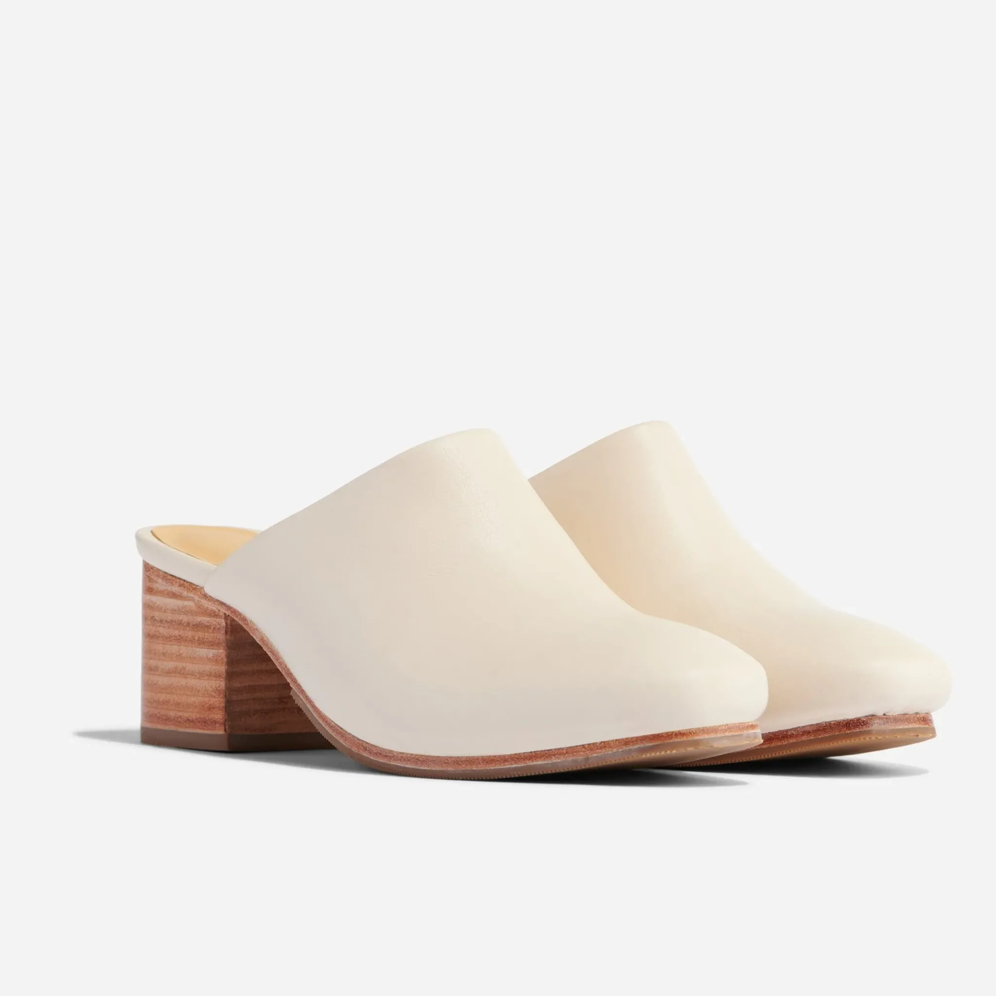 Nisolo Mules-All-Day Heeled Mule Bone