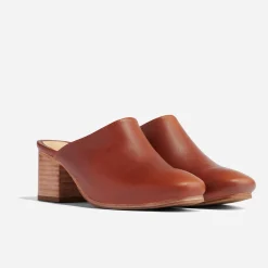 Nisolo Mules-All-Day Heeled Mule Brandy