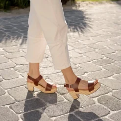 Nisolo Sandals-All-Day Open Toe Clog Brandy