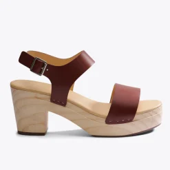 Nisolo Sandals-All-Day Open Toe Clog Brandy