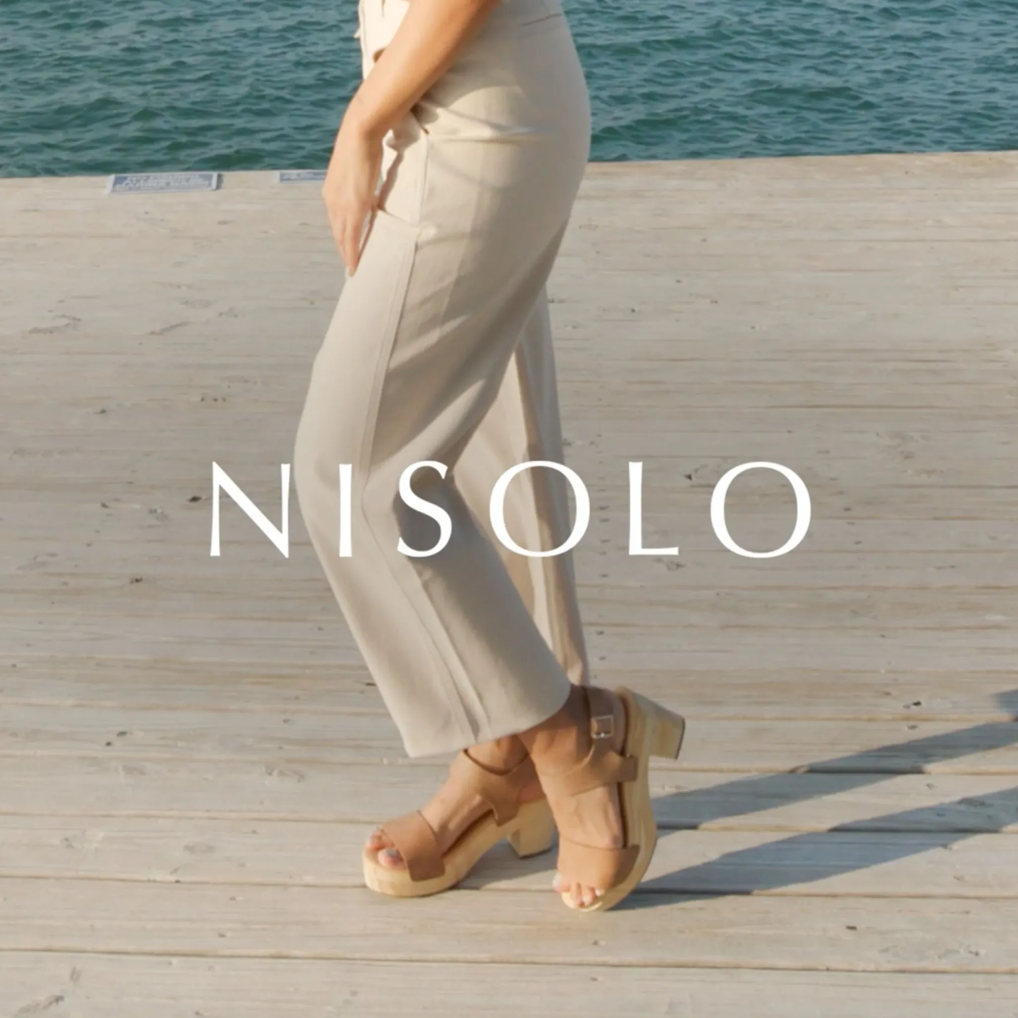 Nisolo Sandals-All-Day Open Toe Clog Almond