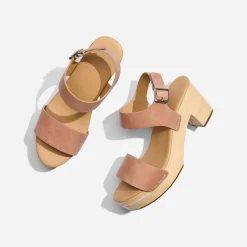 Nisolo Sandals-All-Day Open Toe Clog Desert Rose