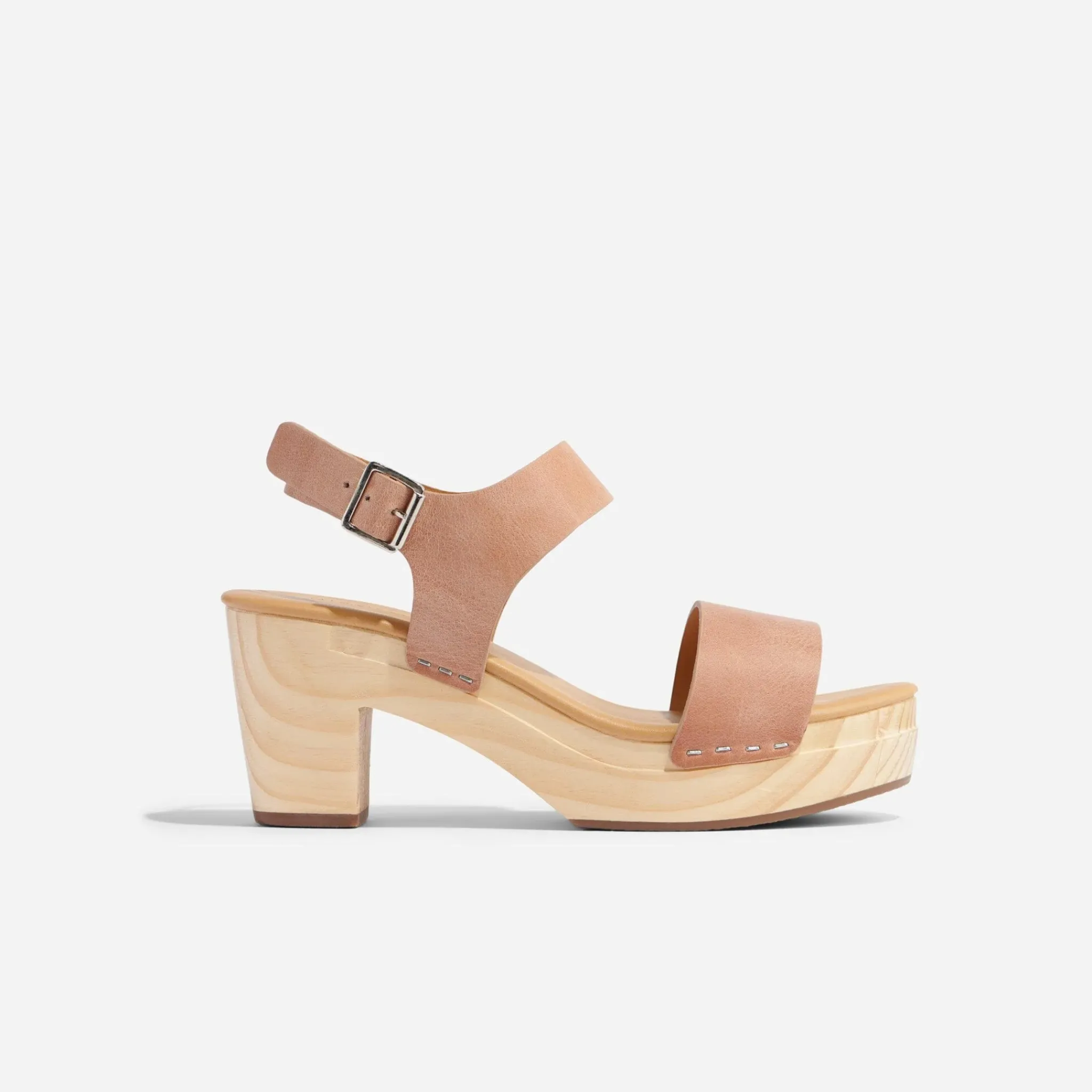 Nisolo Sandals-All-Day Open Toe Clog Desert Rose