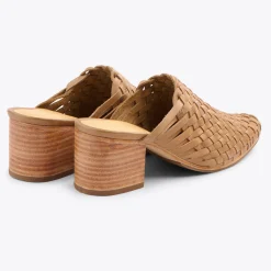 Nisolo Heels-All-Day Woven Heeled Mule Almond