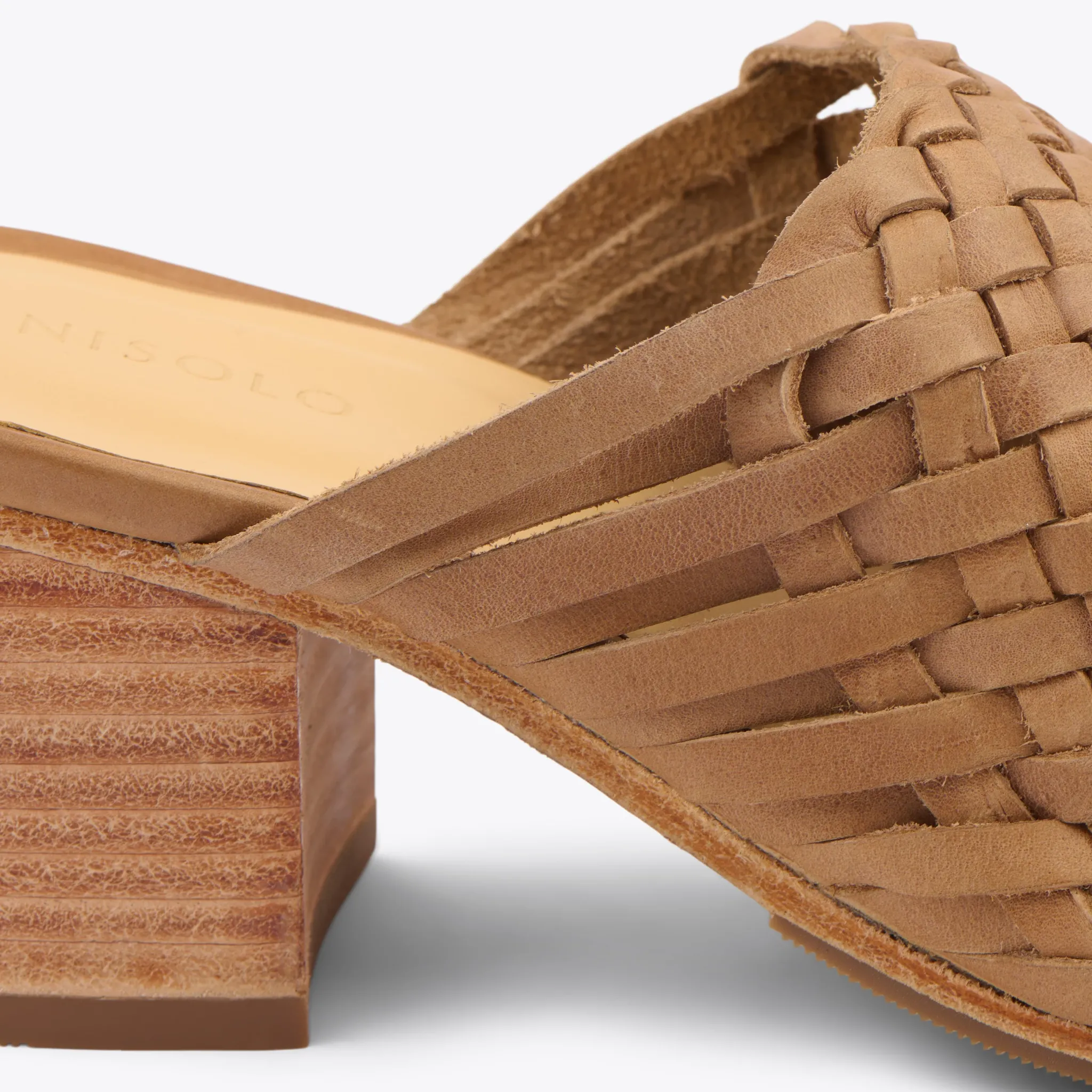 Nisolo Heels-All-Day Woven Heeled Mule Almond