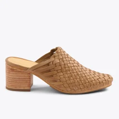 Nisolo Mules-All-Day Woven Heeled Mule Almond