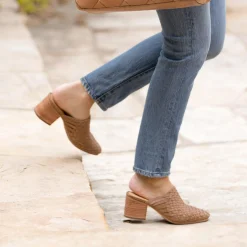 Nisolo Mules-All-Day Woven Heeled Mule Almond