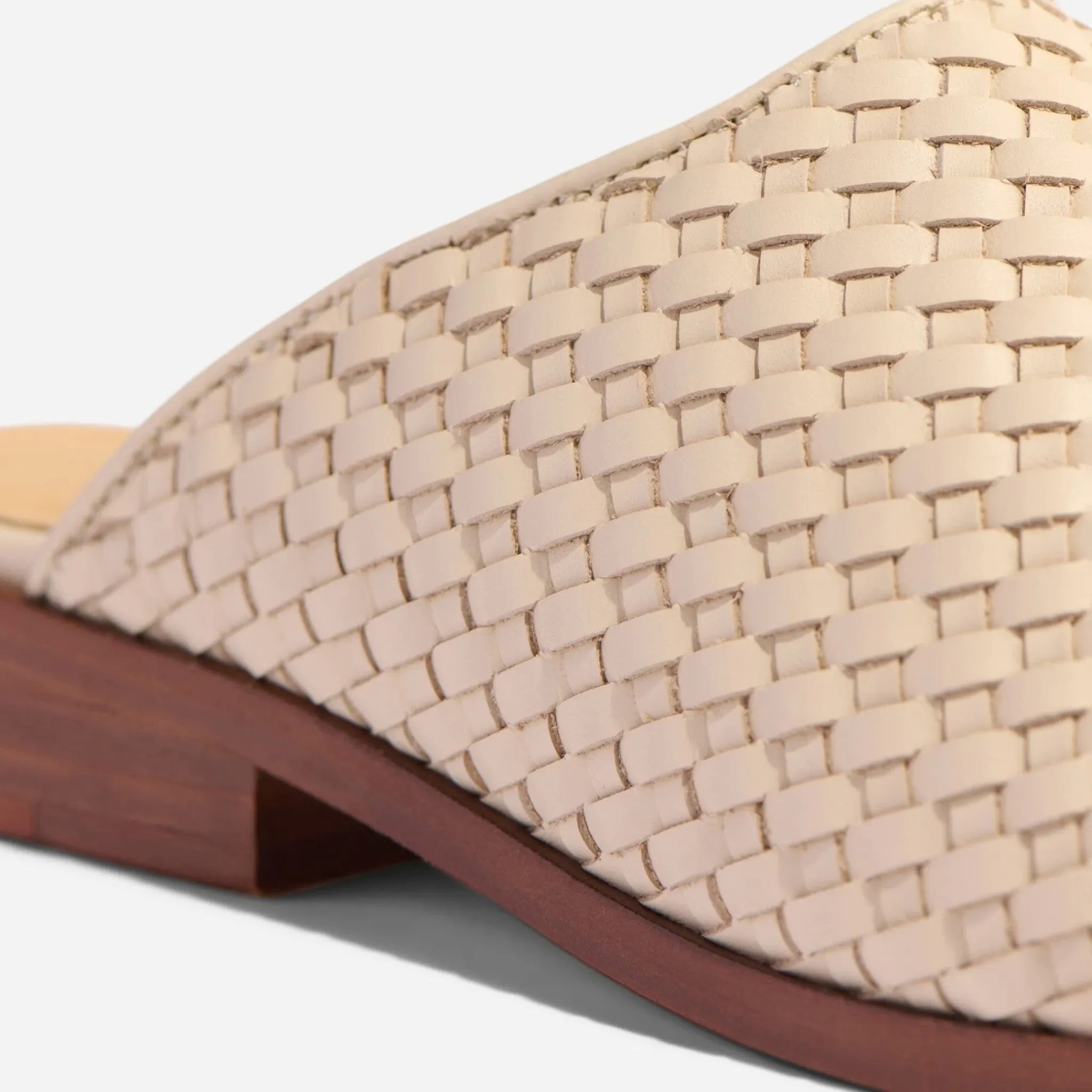 Nisolo Flats & Slip Ons-Ama Woven Mule Woven Bone