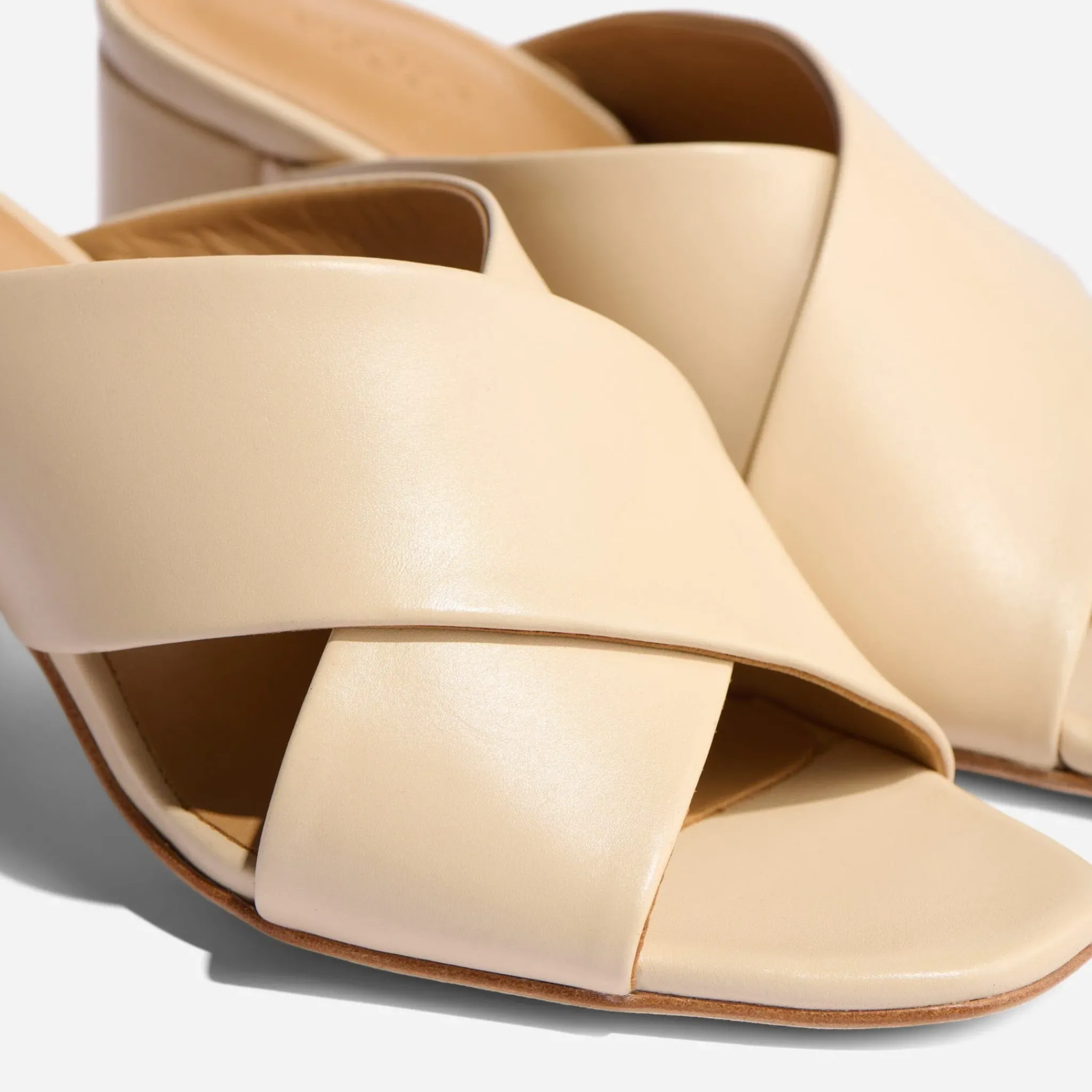 Nisolo Heels-Carina Cross Strap Mule Bone