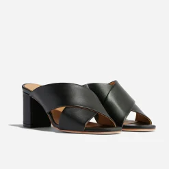 Nisolo Heels-Carina Cross Strap Mule Black