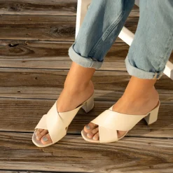 Nisolo Mules-Carina Cross Strap Mule Bone