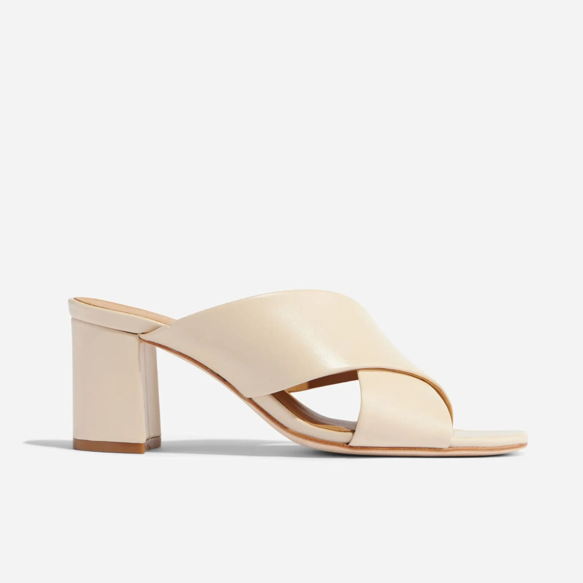 Nisolo Sandals-Carina Cross Strap Mule Bone