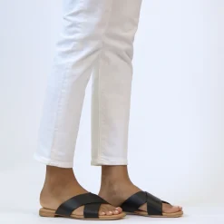 Nisolo Flats & Slip Ons-Catalina Slide Sandal Black