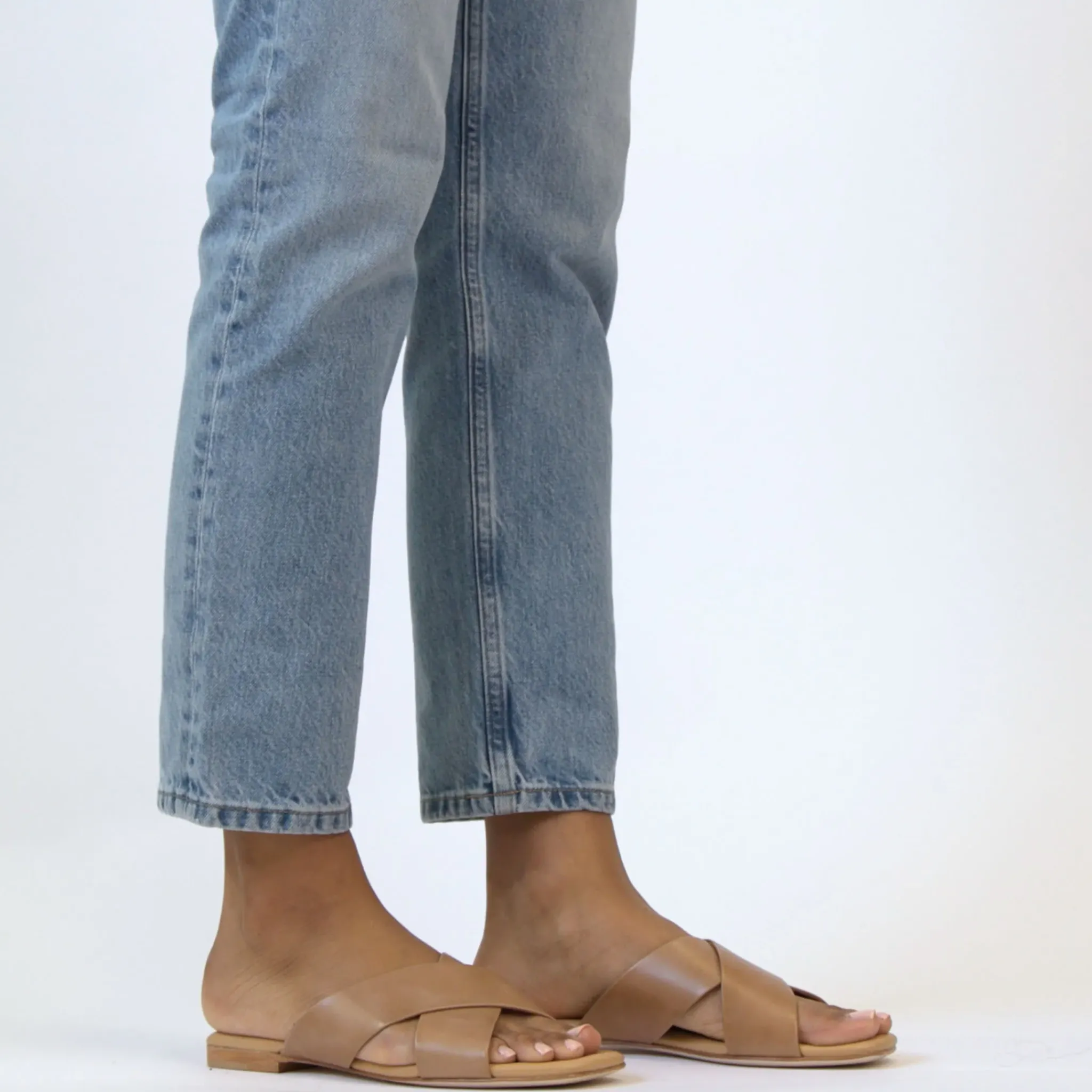 Nisolo Flats & Slip Ons-Catalina Slide Sandal Almond