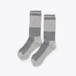 Nisolo Socks-Cotton Crew Sock Charcoal/Grey