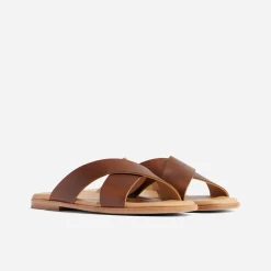 Nisolo Sandals & Slip Ons-Dante Cross Strap Sandal Brown