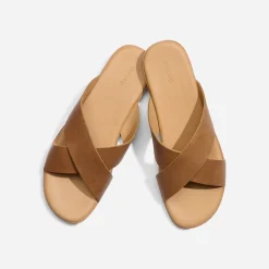 Nisolo Sandals & Slip Ons-Dante Cross Strap Sandal Tobacco