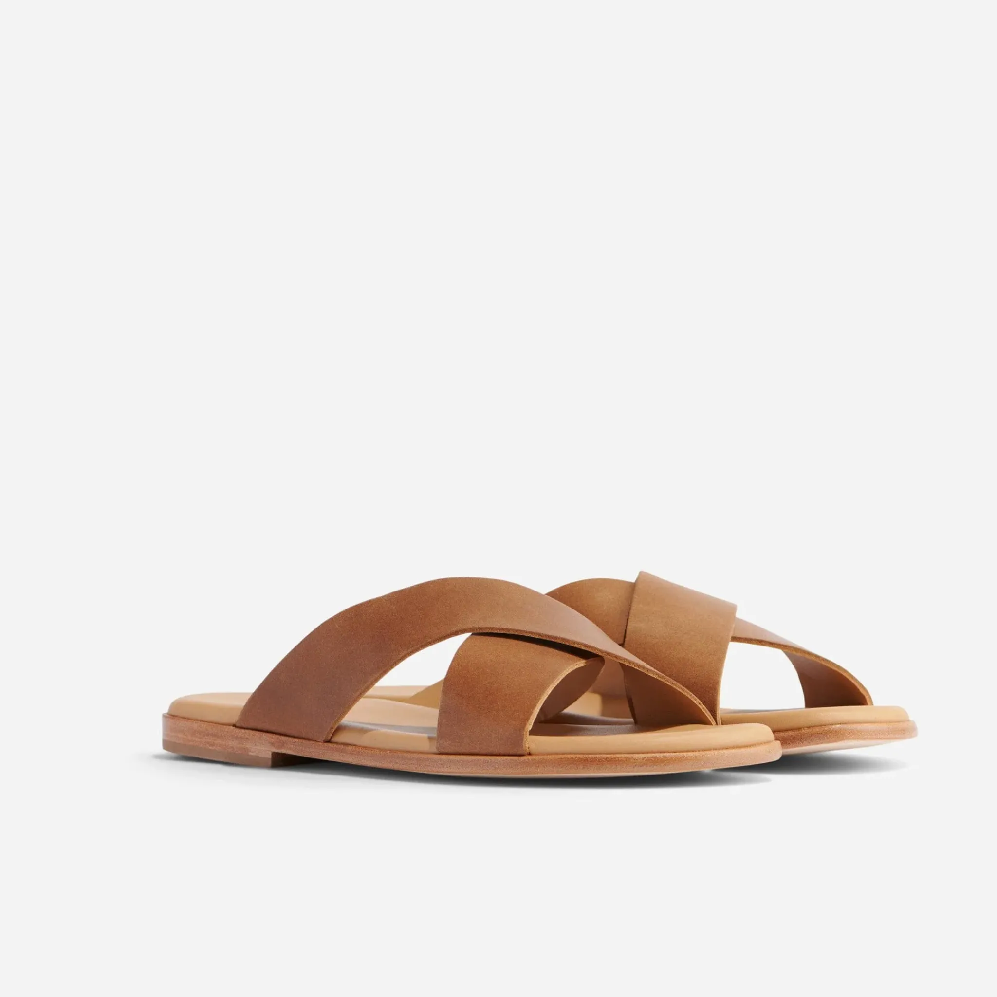 Nisolo Sandals & Slip Ons-Dante Cross Strap Sandal Tobacco