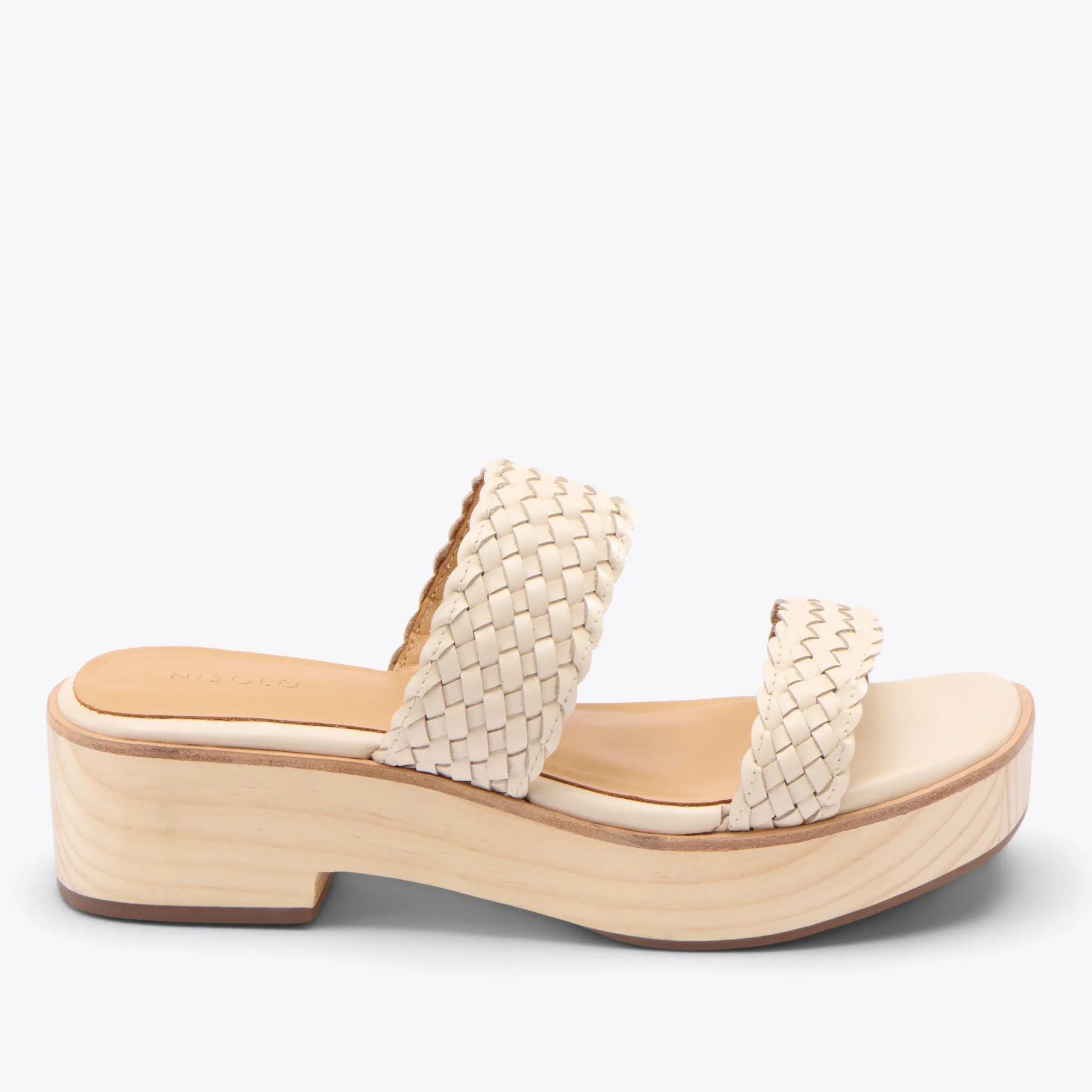 Nisolo Sandals-Ellie All-Day Clog Woven Bone