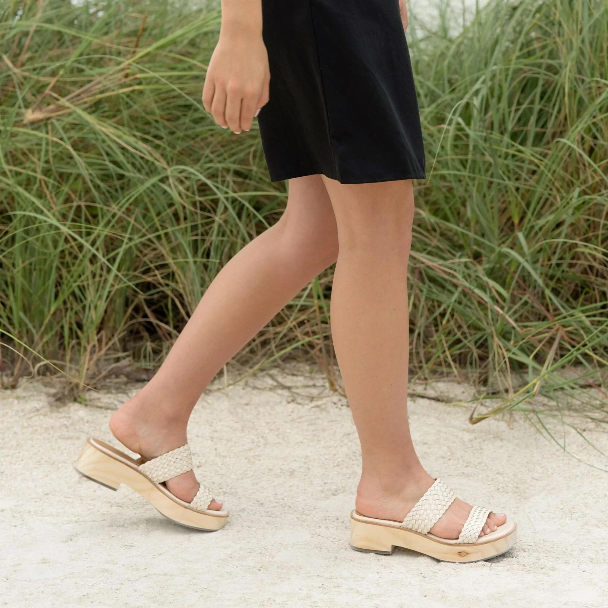 Nisolo Sandals-Ellie All-Day Clog Woven Bone
