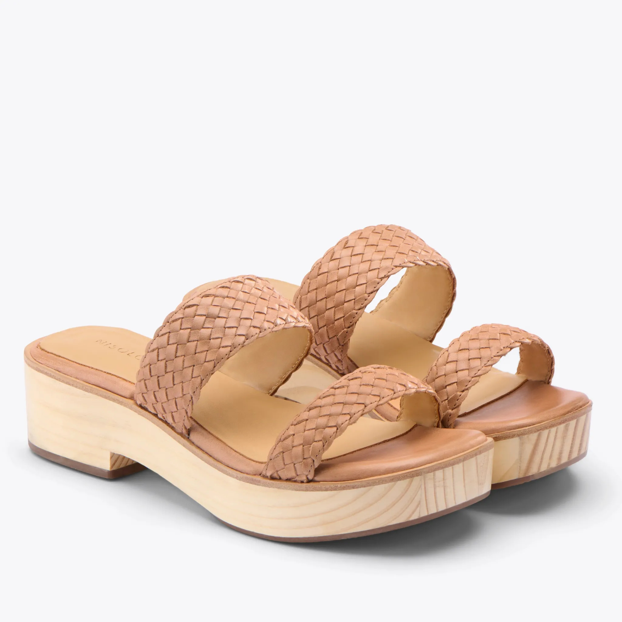 Nisolo Sandals-Ellie All-Day Clog Woven Almond