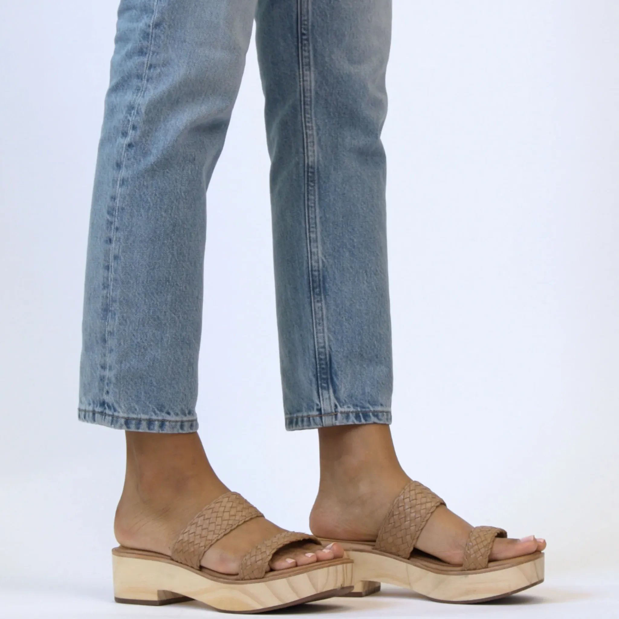 Nisolo Sandals-Ellie All-Day Clog Woven Almond