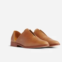 Nisolo Flats & Slip Ons-Emma D'Orsay Oxford Almond