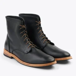 Nisolo Boots-Everyday Lace-Up Boot Black