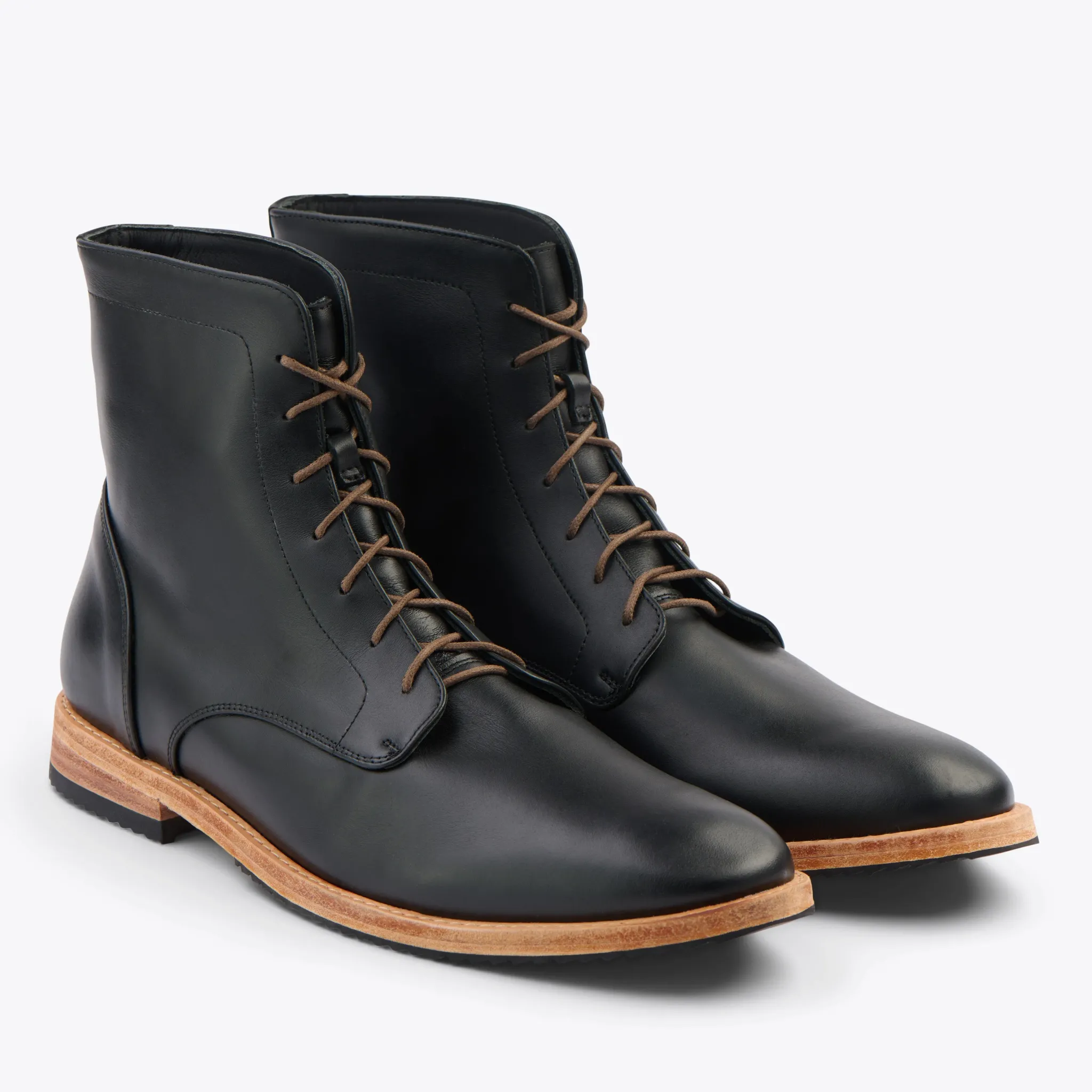 Nisolo Boots-Everyday Lace-Up Boot Black