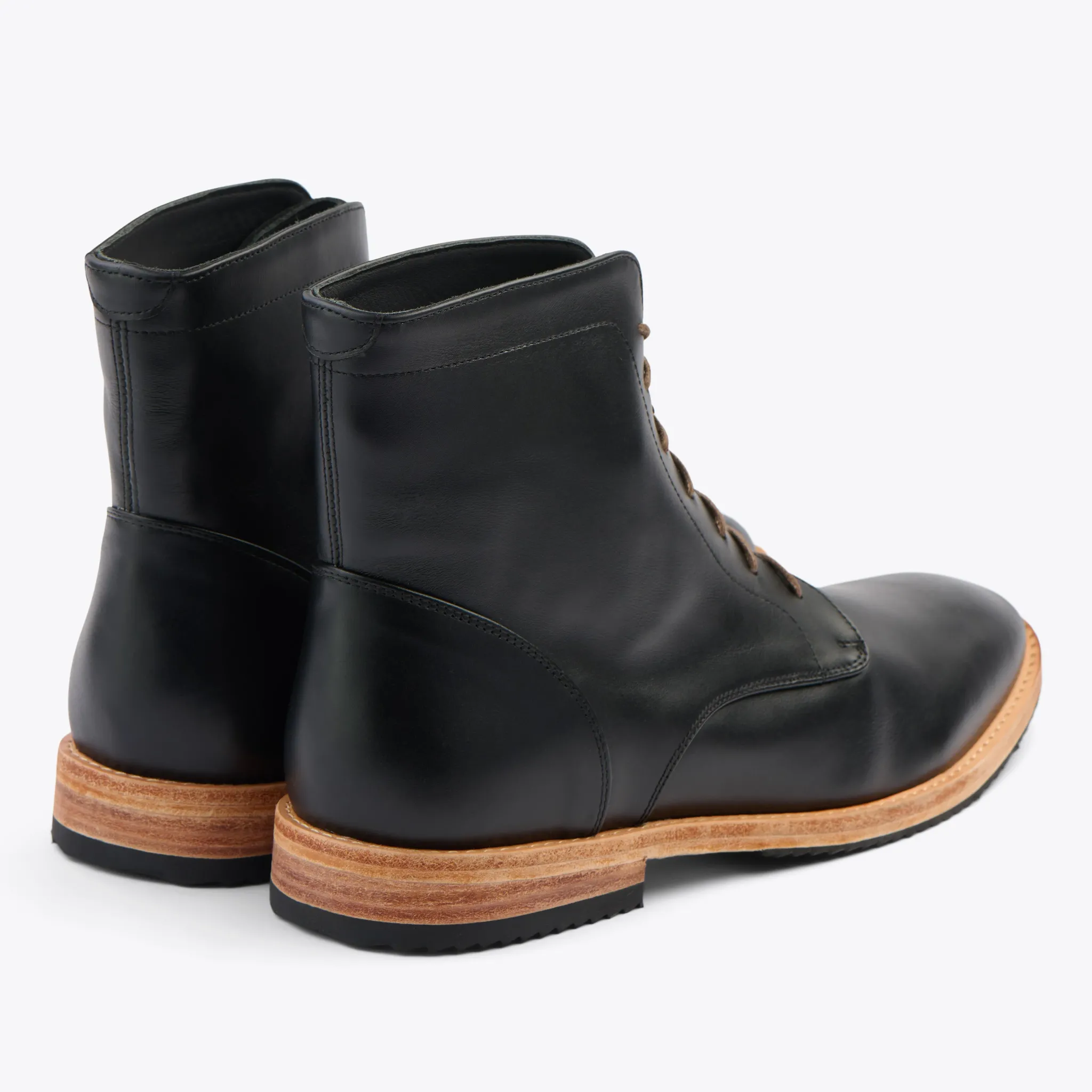Nisolo Boots-Everyday Lace-Up Boot Black
