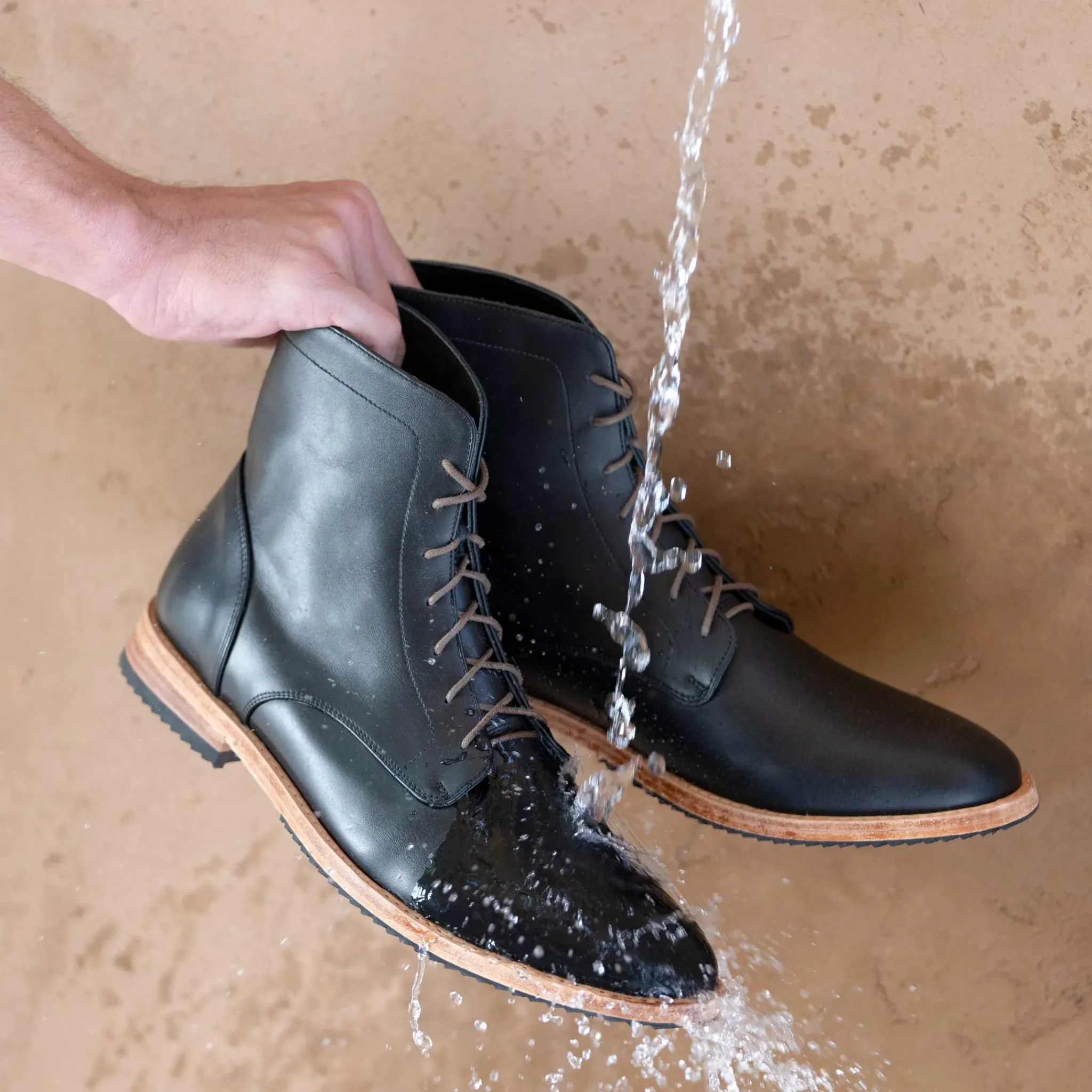 Nisolo Boots-Everyday Lace-Up Boot Black