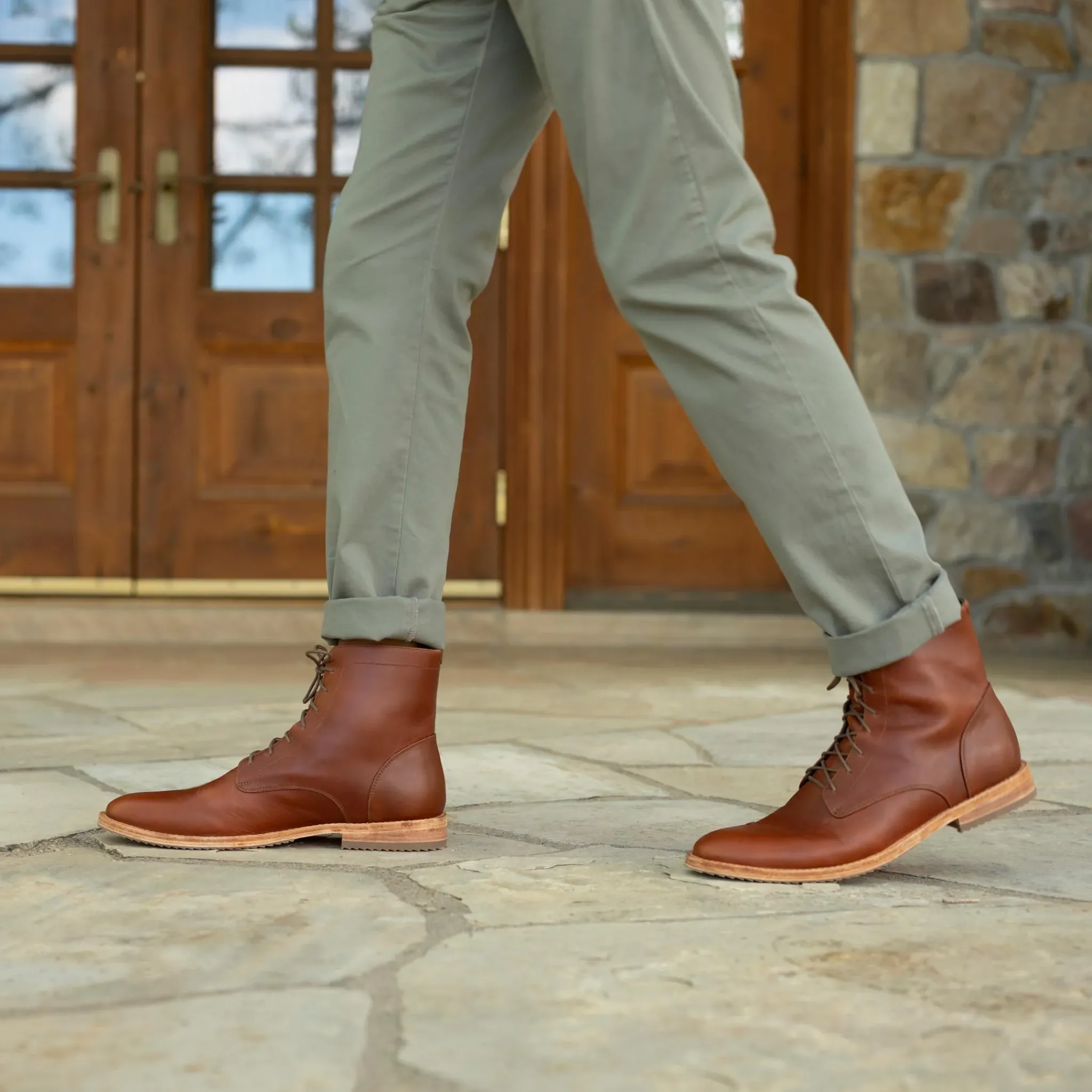 Nisolo Boots-Everyday Lace-Up Boot Brandy