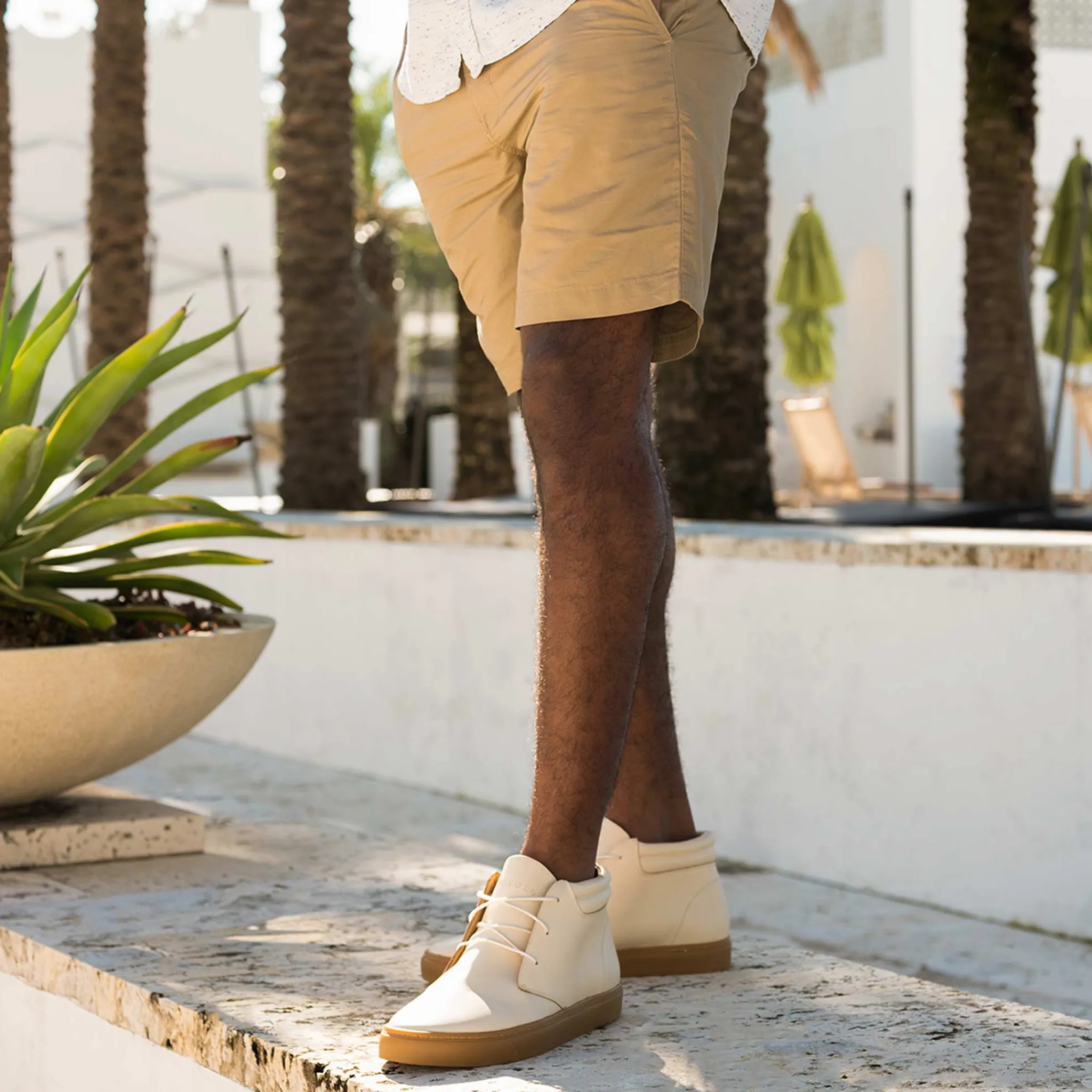Nisolo Sneakers-Everyday Mid Top Sneaker Bone/Gum
