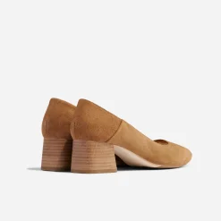 Nisolo Heels-Fiorela Go-To Mid Heel Taupe Suede