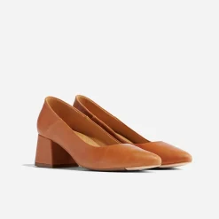 Nisolo Heels-Fiorela Go-To Mid Heel Caramel