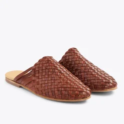Nisolo Mules-Go-To Woven Slip On Brandy
