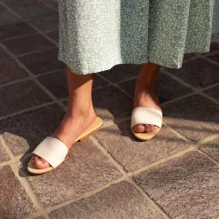 Nisolo Flats & Slip Ons-Isla Slide Bone