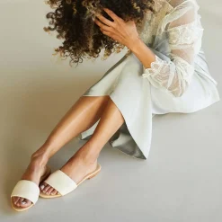 Nisolo Flats & Slip Ons-Isla Slide Bone