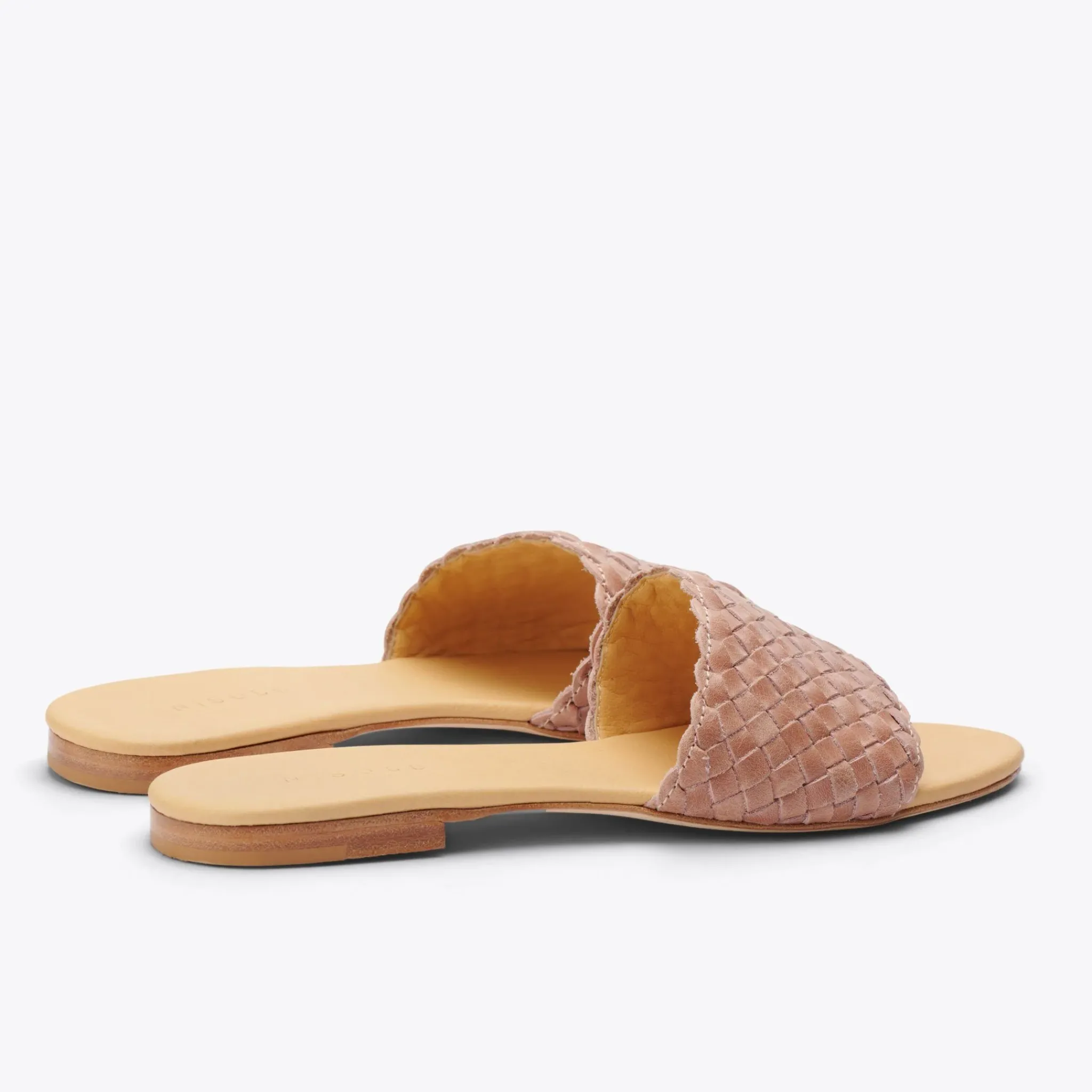 Nisolo Flats & Slip Ons-Isla Woven Slide Woven Desert Rose